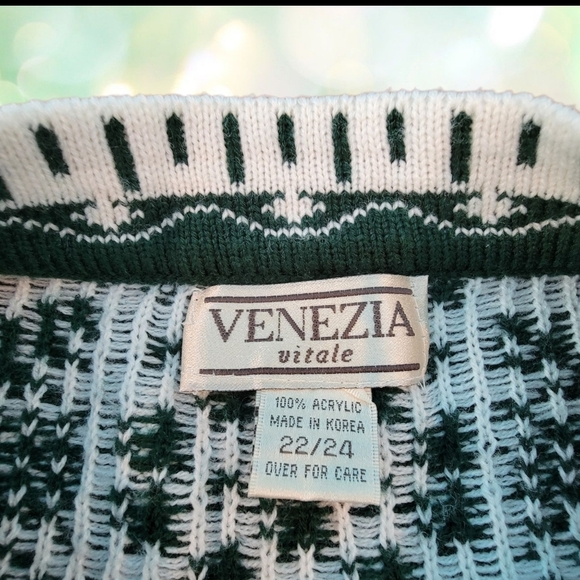 Venezia Vitale Sweater Plus 22 24 Women's Snowflake Heavy Knit Long T23 - Picture 4 of 8